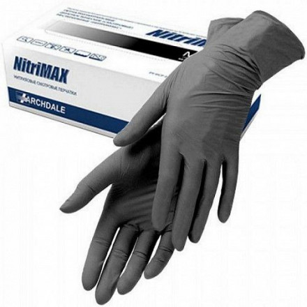 NITRIMAX   Черные   L   Перчатки нитриловые  50пар   (Малайзия)