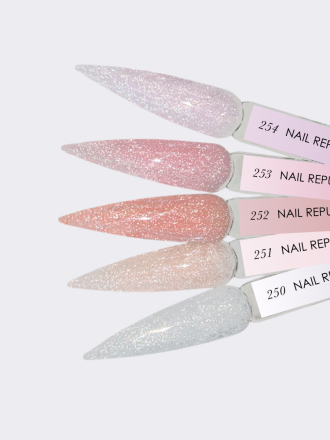NAIL REPUBLIC   Gel NUDE FLASH   #250   15г   Гель  для моделирования средне-жидкий светоотражающий