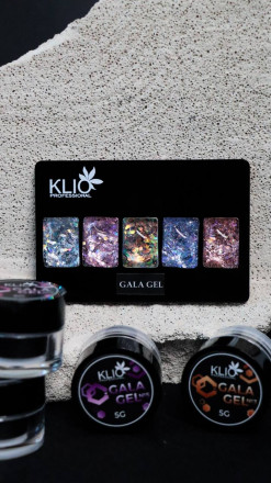 KLIO  Гель-лак с шестигранниками  GALA GEL  5г (банка)  №04   (СНЯТО)