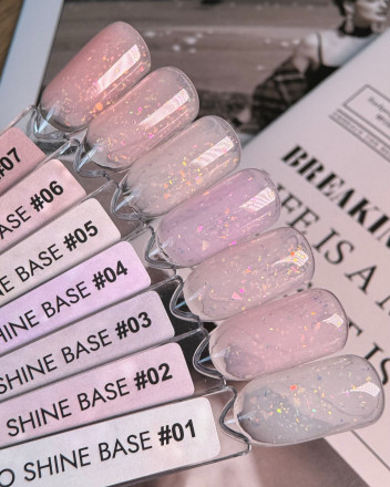 ONE NAIL   Base CAMO SHINE #02   30мл (бутылка)   База камуфлирующая с хлопьями Юки