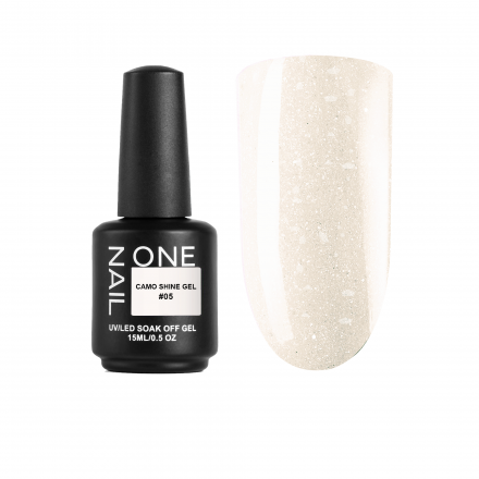ONE NAIL   Gel CAMO SHINE   #05   15мл (флакон)   Гель для моделирования средне-жидкий с хлопьями Юки