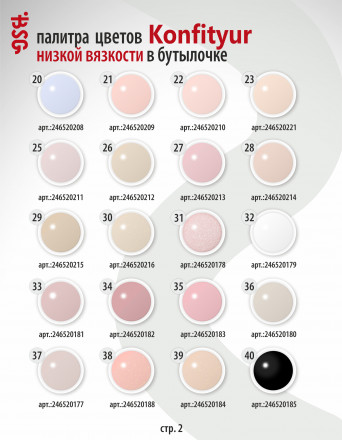 BSG   KONFITYUR во флаконе   #022   НИЗКАЯ ВЯЗКОСТЬ   20мл   Гель для моделирования средне-жидкий полупрозрачный