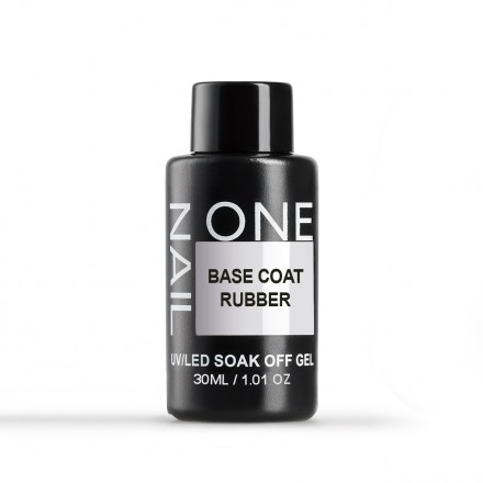 ONE NAIL   Base RUBBER   30мл (бутылка)   База прозрачная средне-густая  (для подложки)