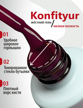 BSG   KONFITYUR во флаконе   #031   НИЗКАЯ ВЯЗКОСТЬ   20мл   Гель для моделирования средне-жидкий с шиммером