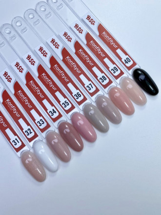 BSG   KONFITYUR во флаконе   #031   НИЗКАЯ ВЯЗКОСТЬ   20мл   Гель для моделирования средне-жидкий с шиммером