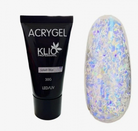 KLIO   Acrygel SHIMMER BLUE   30мл (туба)   Акригель с шестигранниками   (СНЯТО)