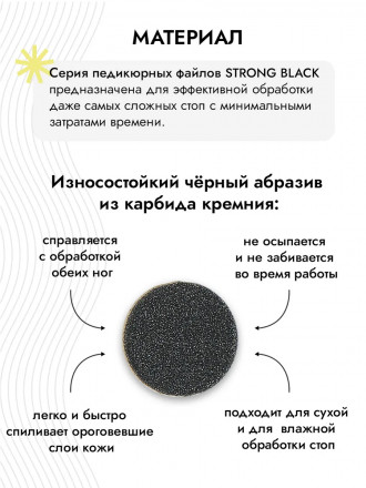 ALGEBRA BEAUTY   STRONG BLACK   Тонкие   S (15мм)   #320   (50шт)   Сменные файлы  для педикюрного диска без подложки